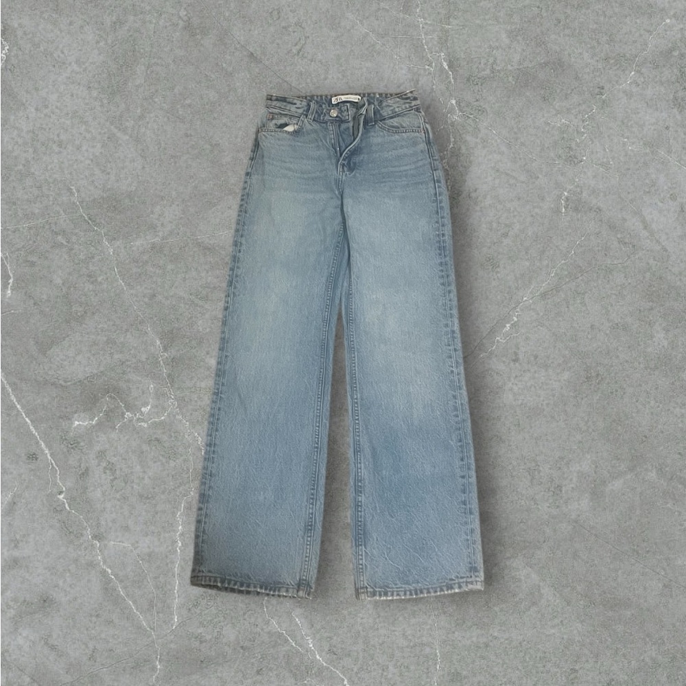 Zara Light Blue Wide Leg Jeans